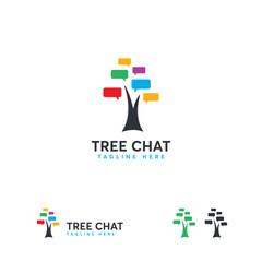 Colorful tree  with speech bubbles.