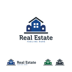 Real estate  design with multiple house icons.