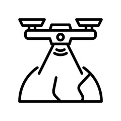 Aerial Survey line icon