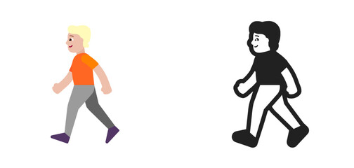 Walking Person Light Orange