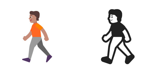 Walking Person Medium Orange