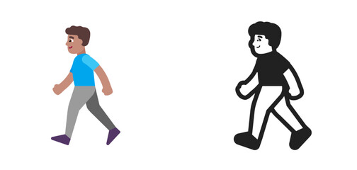 Walking Person Medium Blue