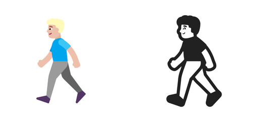 Walking Person Light Blue