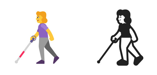 Person with Cane Purple