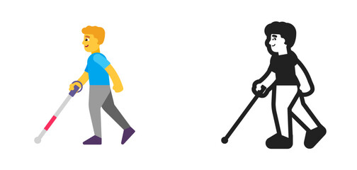 Person with Cane Blue