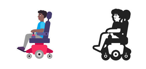 Obraz premium Person in Manual Wheelchair Brown Blue