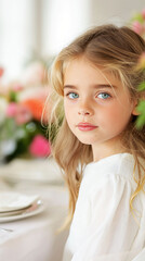 Enchanting Easter Garden Party With Children Dressed as Bunnies and Beautiful Decorations in a Vibrant Setting
