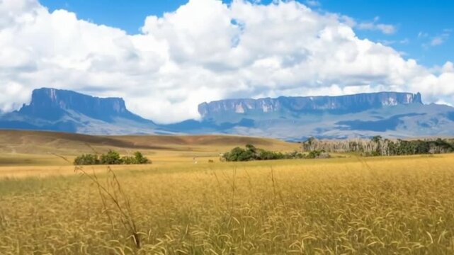 Mount Roraima in Venezuela, South America. Aerial view.