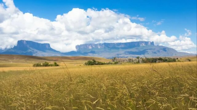 Mount Roraima in Venezuela, South America. Aerial view.