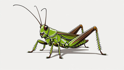 Fototapeta premium grasshopper on white background