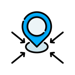 Coordinate lineal color icon