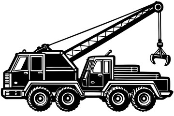 Naklejka premium Heavy Duty Crane Truck Powerful Lifting Machine for Construction and Industrial Applications