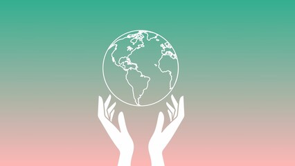 Female Hands with Planet  Save the Earth