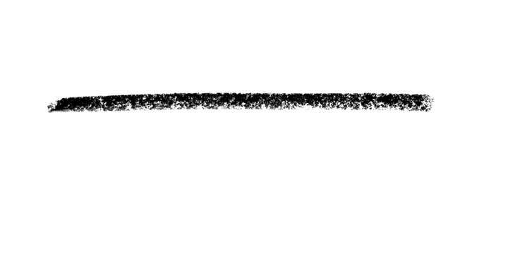 Straight black crayon-style stroke with solid texture and minimal shape &ndash; abstract line design for graphic layout, sketch-based art or underline decoration &ndash; transparent background

