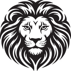 Fototapeta premium Majestic Lion Head SilhouetteRoaring Lion Vector DesignLion Walking Silhouette SceneLion’s Mane Detailed SilhouetteProud Lion Standing Vector Art