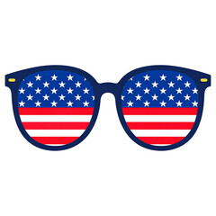 American flag sunglasses clipart isolated on transparent background, patriotic eyewear, summer accessory. Cute 4th of July clipart.Happy 4th of July