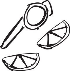 Abstract Vector Illustration of Lemon and Lemon Squeez, Fresh Citrus Concept, Modern Abstract Vector Design