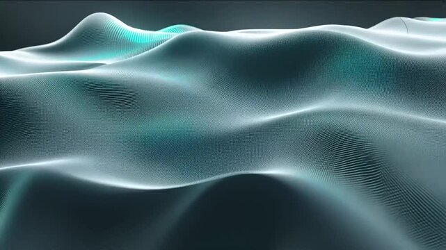 Abstract Teal and Grey Wave Pattern: Digital Art