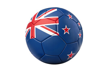 Obraz premium New Zealand Soccer Ball Isolated on Transparent Background Fine Detail Studio Shot