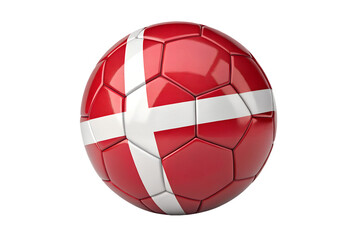 Fototapeta premium Denmark Flag Football ball on a Transparent Background