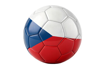 Fototapeta premium Czech Republic Themed Football Isolated on Transparent Black Background Detailed Illustration