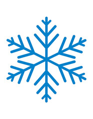 A blue snowflake, perfectly symmetrical, a symbol of winter and cold. The image is crisp and clean, suitable for a variety of design applications