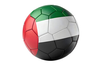 Fototapeta premium UAE Soccer Ball with National Flag Isolated on Transparent Background
