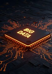 Big Data Managing Information at Scale Illustrated on a Processor. Generated AI