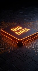 Big Data Managing Information at Scale Illustrated on a Processor. Generated AI
