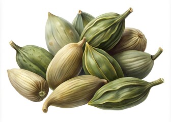 Green Cardamom Pods Aromatic Spice, Culinary Herb, and Flavor Enhancer