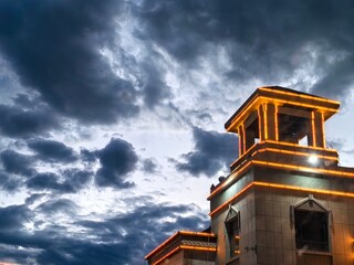 church tower in the sky