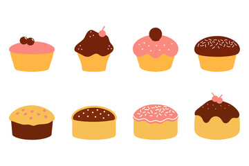 Delicious Cake Illustration Design Set