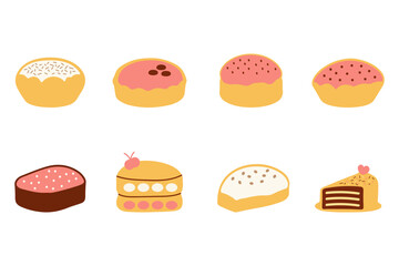 Delicious Cake Illustration Design Set