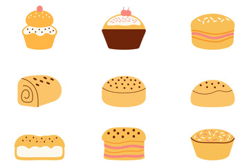 Delicious Cake Illustration Design Set