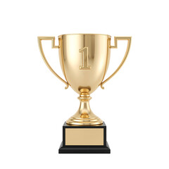 Golden Trophy First Place Award Winner Cup Illustration