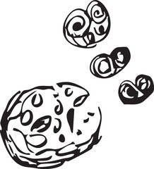 Cookies and Cinnamon Rolls, Vector Illustration Set, Sweet Pastry Vector