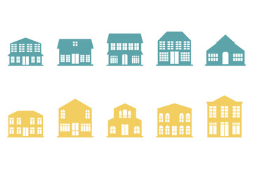 House Building Icon Set Design