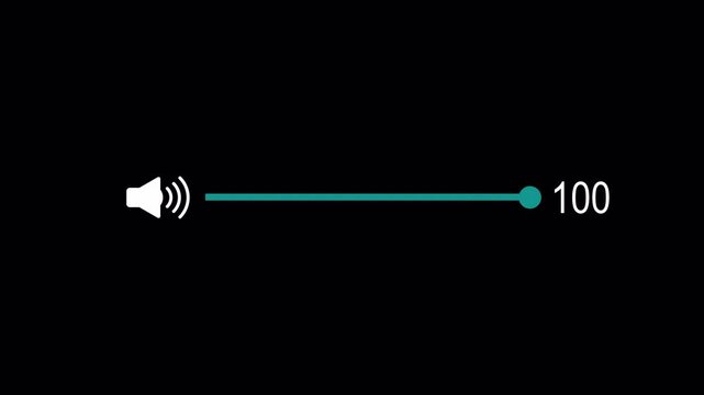 Audio controller bar, Volume control animated bar, Volume increase and decrease controller