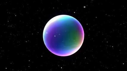 Celestial Orb A cosmic sphere of iridescent light and color in the vast expanse of space