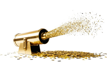 Festive Golden Confetti Cannon for New Year's Celebrations Brings Cheerful Vibes