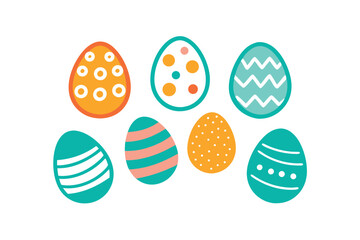 Hand Drawn Easter Egg Doodles Collection on White Background Graphic