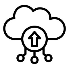 cloud outline icon with upload symbol and connection