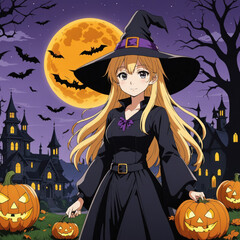 halloween background with witch

