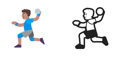 Handball Player Medium Blue