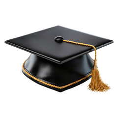 Graduation cap academic achievement mortarboard ceremony celebration isolated on transprint background