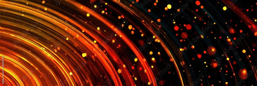 Aufkleber Joyful Energy Burst Creates Vibrant Gradient Circles in Dynamic Motion With Colorful Particles Floating Around