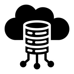 stacked database glyph icon in cloud connection