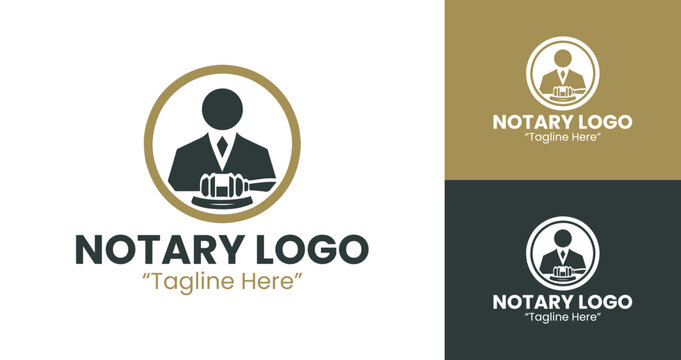 Professional Notary Logo Design with Gavel and Legal Symbol for Notary Public