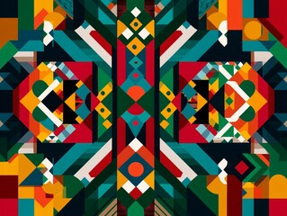 Obraz premium Hispanic heritage month. Abstract flag ornament background design