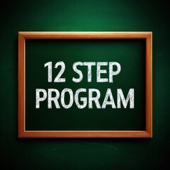 Chalkboard graphic with a 12 step program